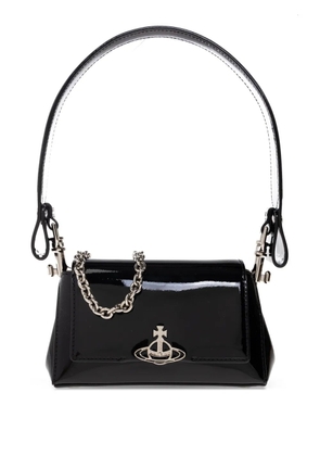 Vivienne Westwood orb-embellished patent leather shoulder bag - Black