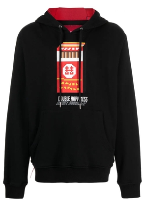 Mostly Heard Rarely Seen 8-Bit Double Happiness cotton hoodie - Black