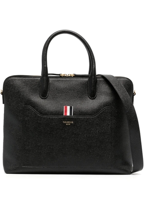 Thom Browne 4-Bar leather briefcase - Black