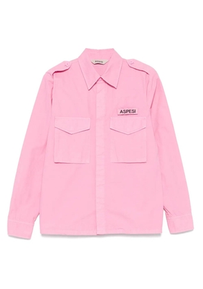 ASPESI detachable-logo shirt - Pink