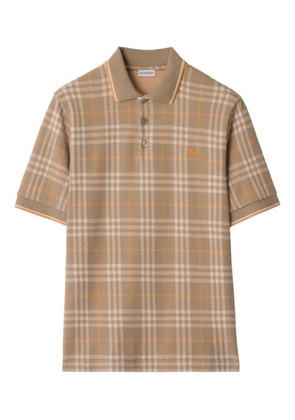 Burberry checked cotton polo shirt - Neutrals