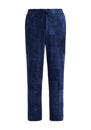 ETRO jacquard floral trousers - Blue