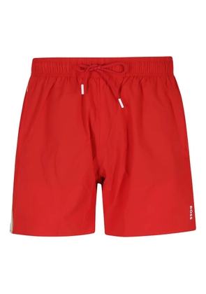 BOSS logo-print swim shorts - Red