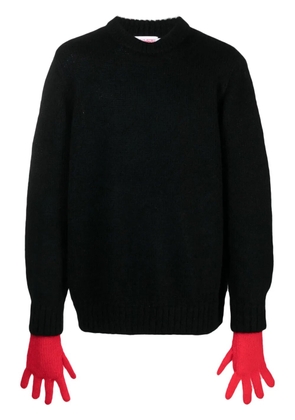 Charles Jeffrey Loverboy glove-sleeves waffle-knit jumper - Black