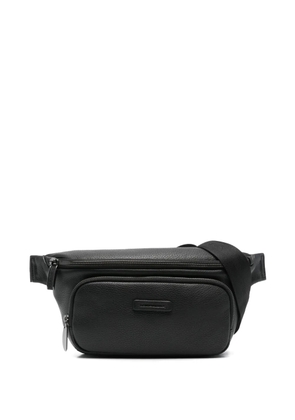 PIQUADRO logo-plaque leather belt bag - Black