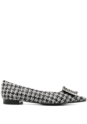 Roberto Festa houndstooth leather ballerina shoes - Black