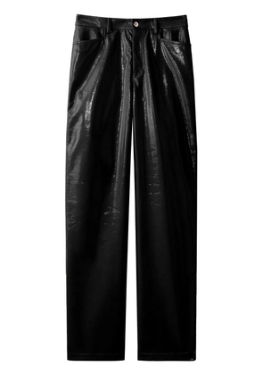Proenza Schouler White Label lacquered-effect straight-leg trousers - Black