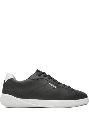HUGO logo-detail leather trainers - Black