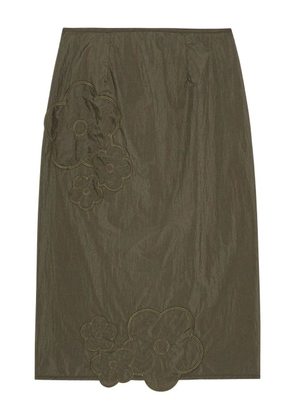 Cecilie Bahnsen floral-embroidered midi dress - Green