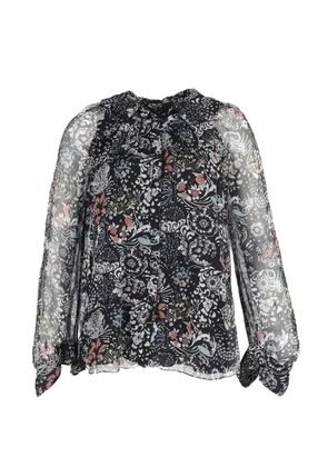 Chloé Vintage floral-print long-sleeve blouse - Black