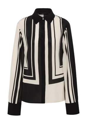 SIR. geometric-striped shirt - Black