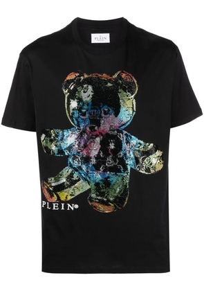 Philipp Plein rhinestone-embellished teddy-print T-shirt - Black