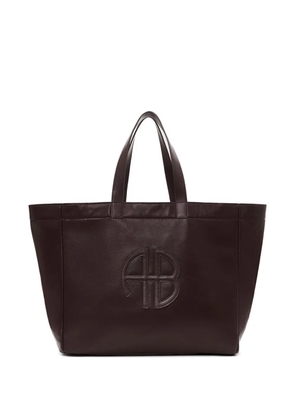 ANINE BING logo-plaque tote bag - Brown