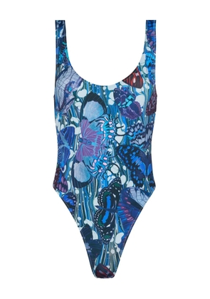 Jean Paul Gaultier butterfly-print swimsuit - Blue