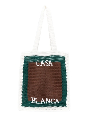 Casablanca Tennis Crochet tote bag - Brown