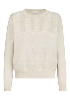 Brunello Cucinelli check-pattern sweater - Neutrals