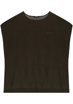 Balmain logo-embroidered T-shirt - Green