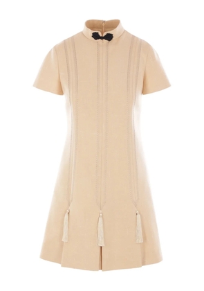 Valentino Garavani tasselled embroidered mini dress - Neutrals