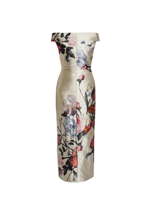 ERDEM floral-print satin maxi dress - Neutrals