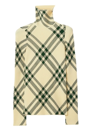 Burberry check-pattern high-neck jumper - Neutrals