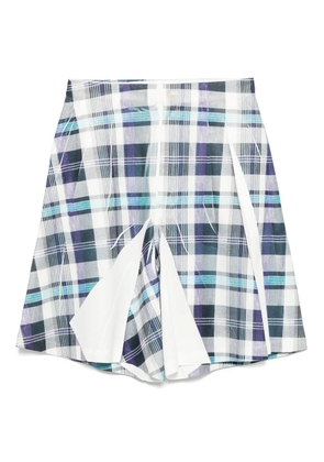 Comme Des Garçons Shirt tartan overprint shorts - White