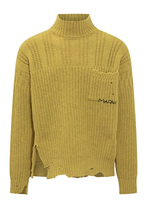 Marni ribbed mock-neck sweater - Yellow