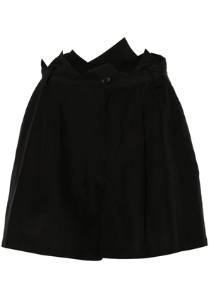 Yohji Yamamoto asymmetric-edge shorts - Black
