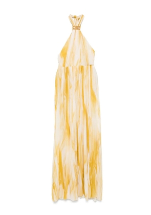 Elisabetta Franchi abstract-print maxi dress - Yellow
