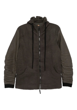 Layer Zero panelled hooded jacket - Brown