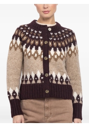 Veronica Beard Christina Fair Isle patterned button cardigan - Neutrals