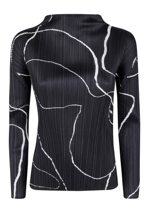 Pleats Please Issey Miyake mock-neck pleated top - Black