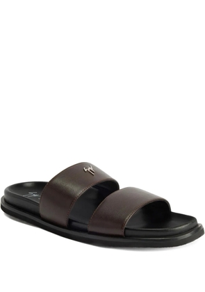 Giuseppe Zanotti Urbaner double-strap leather sandals - Brown