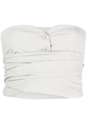 Philosophy Di Lorenzo Serafini wraparound strapless cropped top - Grey