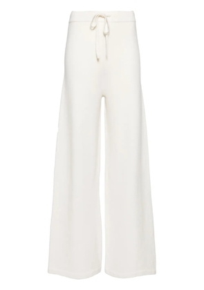 Yves Salomon wide-leg knitted trousers - White