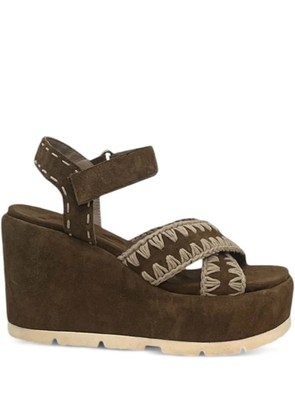 Mou criss cross wedge sandals - Brown