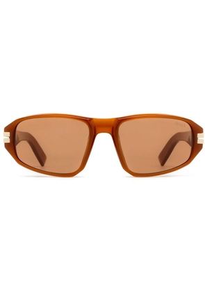 Zegna oval-frame sunglasses - Brown