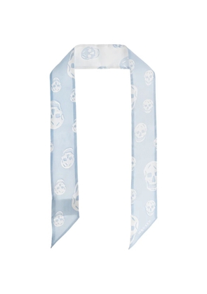 Alexander McQueen skull-print scarf - Blue