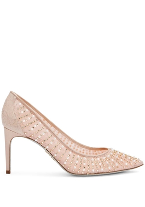 René Caovilla 80mm lace pumps - Neutrals