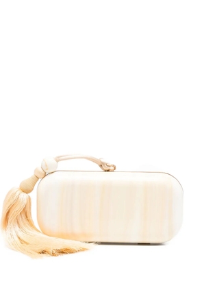 Cult Gaia small Yasmin tassel-embellished clutch bag - Neutrals