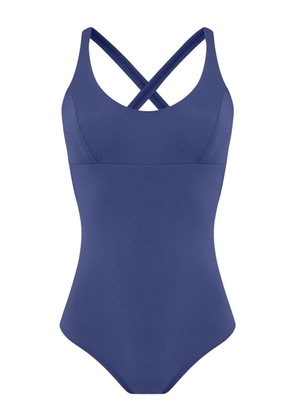 Amir Slama criss-cross swimsuit - Blue