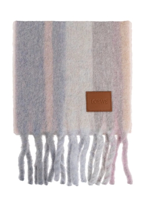 LOEWE fringed stripes scarf - Neutrals