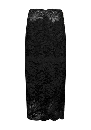 Rabanne lace scalloped-hem skirt - Black