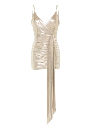 NISSA metallic ruched minidress - Gold
