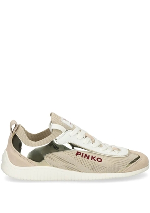 PINKO logo-embroidered sneakers - Neutrals
