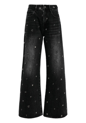 JNBY embroidered-butterfly cotton jeans - Grey