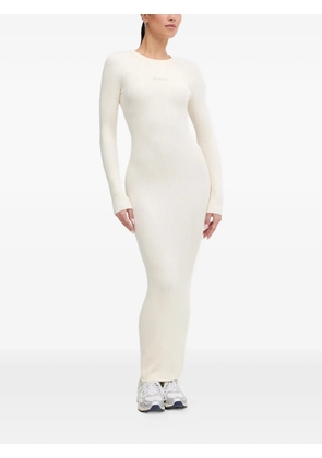 GUESS USA long-sleeve ribbed maxi dress - White