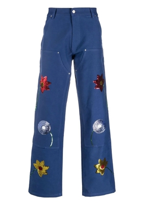 Sky High Farm sequin-embellished detail trousers - Blue