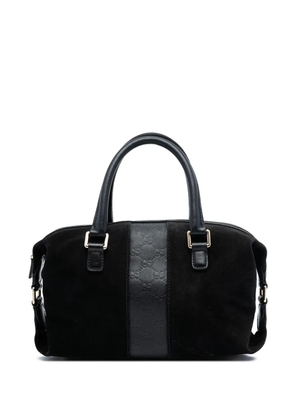 Gucci Pre-Owned 2016-2025 Guccissima Trimmed Suede boston bag - Black