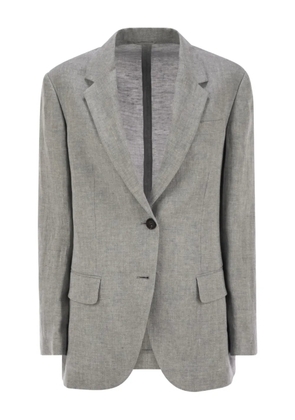 Brunello Cucinelli linen-blend blazer - Grey