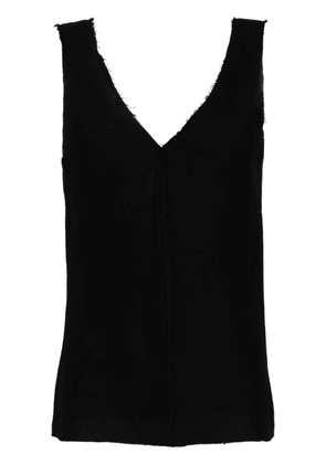 VOZ V-neck linen top - Black